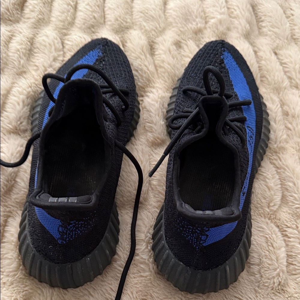 Yeezy Black and Blue Knit Sneakers